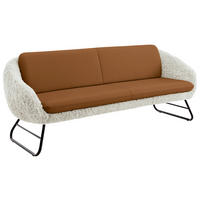 SITZBANK 219/87/78 cm  in Braun, Beige  - Beige/Schwarz, Design, Leder/Textil (219/87/78cm) - Koinor