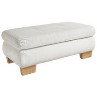 HOCKER Cord Silberfarben  - Eiche Bianco/Silberfarben, KONVENTIONELL, Holz/Textil (129/49/64cm) - SetOne by Musterring