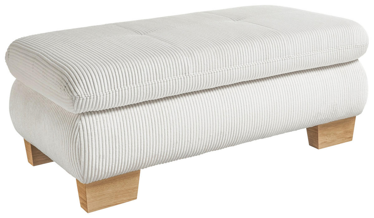 HOCKER Cord Silberfarben  - Eiche Bianco/Silberfarben, KONVENTIONELL, Holz/Textil (129/49/64cm) - SetOne by Musterring