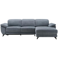 SEDEŽNA GARNITURA, struktura svetlo modra  - srebrne barve/svetlo modra, Design, tekstil (269/167cm) - Xora