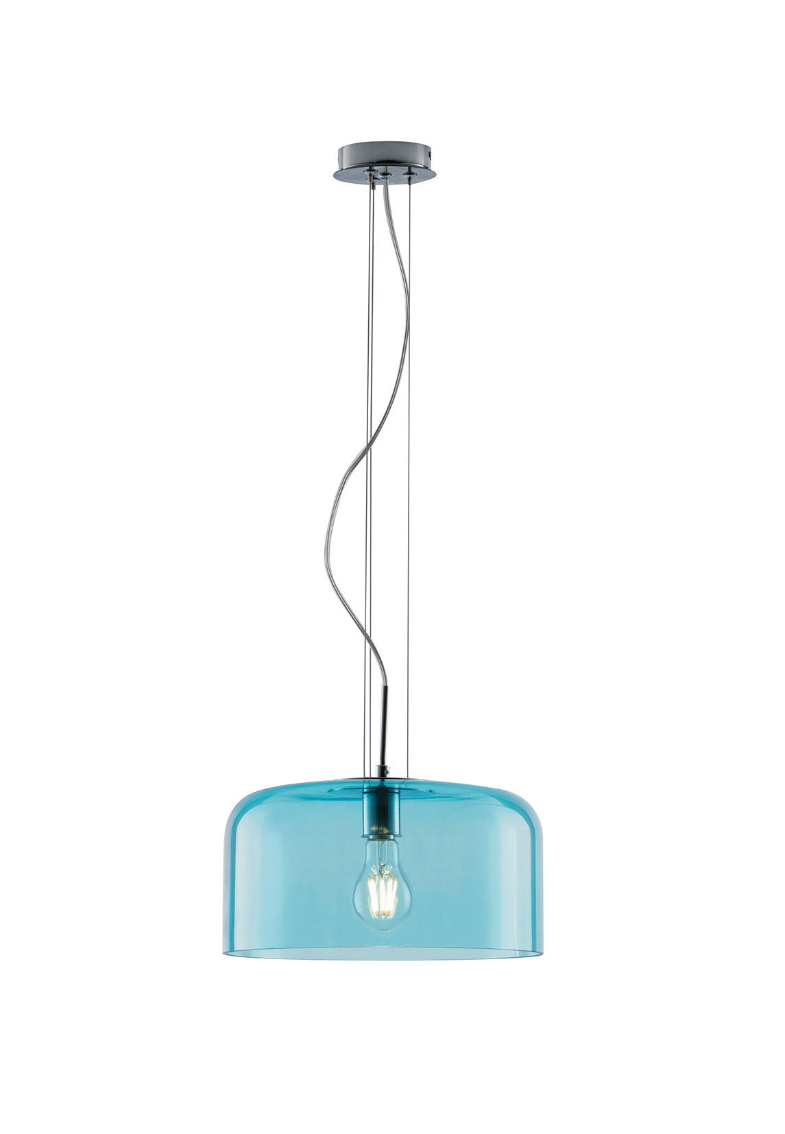 HÄNGELEUCHTE 35/20 cm  - Blau, Design, Glas (35/20cm)