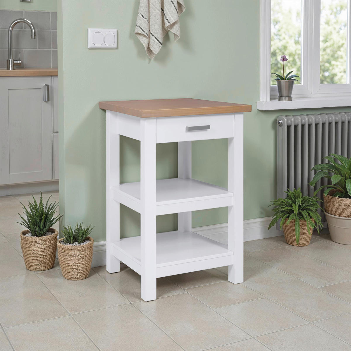 BARSKI STOL  bijela, hrast Artisan  drvo      - bijela/hrast Artisan, Konvencionalno, drvo (60/94/60cm)