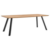 ESSTISCH Asteiche massiv rechteckig Eichefarben  - Eichefarben/Anthrazit, Design, Holz/Metall (220/100/77cm) - Musterring