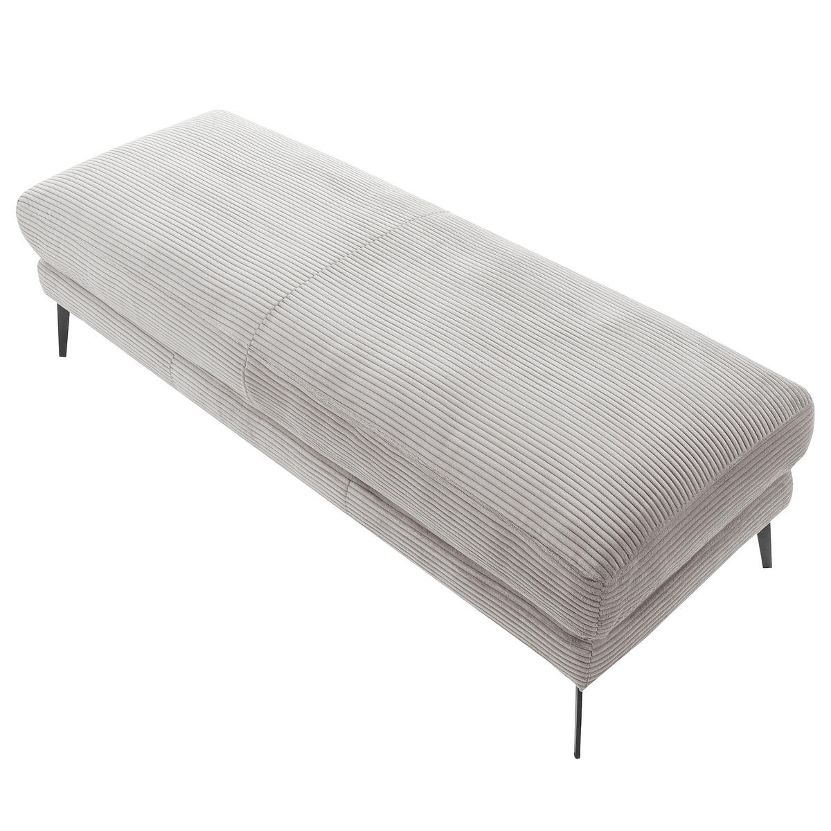 HOCKER Textil Hellgrau  - Hellgrau/Schwarz, Design, Textil/Metall (163/46/62cm) - Livetastic