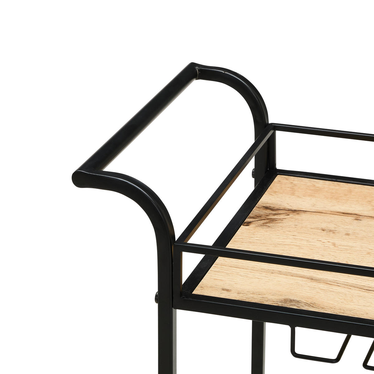 SERVIERWAGEN Schwarz, Eichefarben  - Eichefarben/Schwarz, Trend, Holzwerkstoff/Kunststoff (70,5/80/3,5cm) - Xora