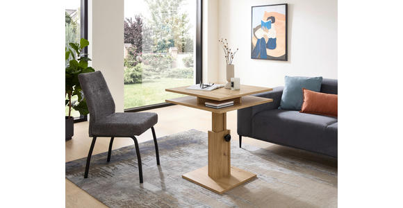 COUCHTISCH 65/65/53-77 cm quadratisch Eiche Artisan - Eiche Artisan, KONVENTIONELL, Holzwerkstoff (65/65/53-77cm) - Carryhome