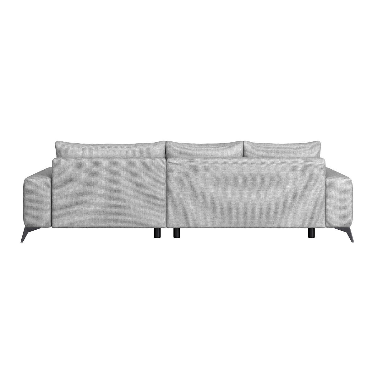 ECKSOFA MAURO Grau Flachgewebe  - Schwarz/Grau, Trend, Textil/Metall (290/175cm) - MID.YOU