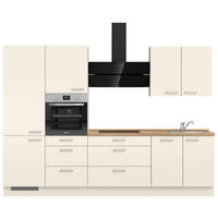 KÜCHENLEERBLOCK 300 cm   in Eichefarben, Magnolie  - Edelstahlfarben/Eichefarben, MODERN, Holzwerkstoff/Metall (300cm) - Nobilia