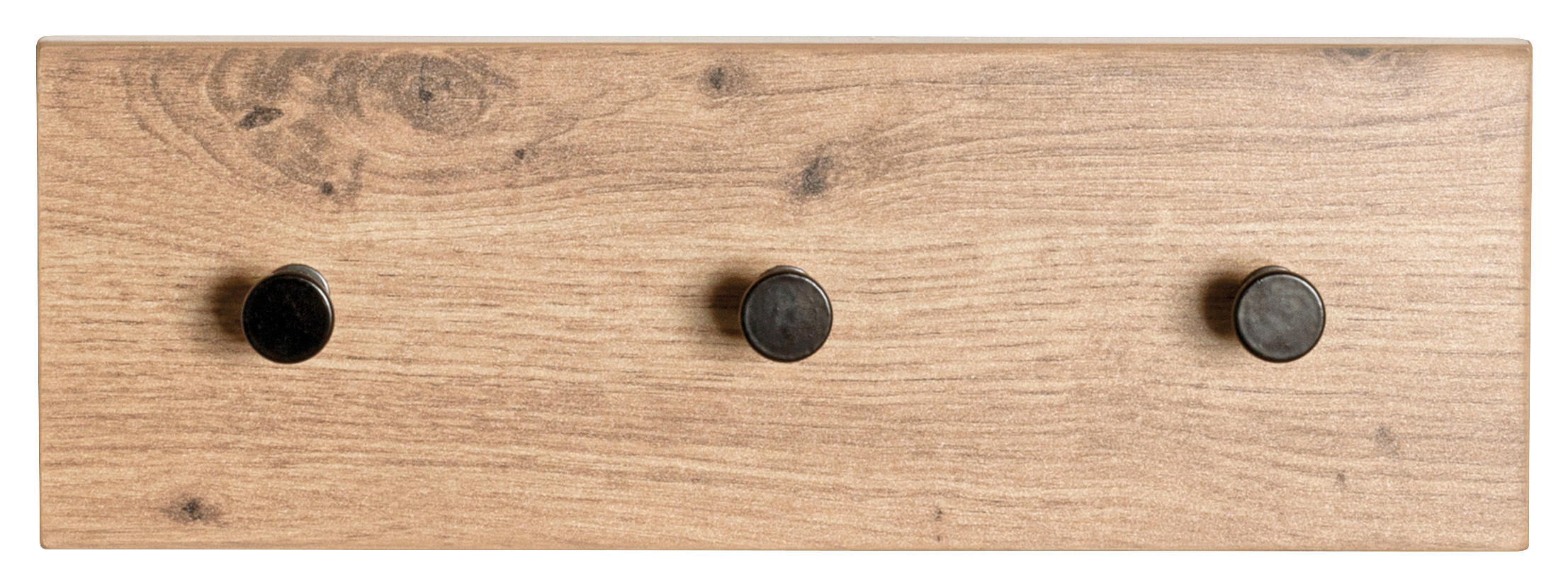ZIDNI ČIVILUK  crna, boja hrasta  metal, pločasti materijal  - boja hrasta/crna, Osnovno, metal/pločasti materijal (35/12/5cm)