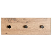 ZIDNI ČIVILUK  crna, boja hrasta  metal, pločasti materijal  - boja hrasta/crna, Osnovno, metal/pločasti materijal (35/12/5cm)