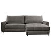 ECKSOFA in Struktur Graubraun  265/162 cm  - Graubraun/Schwarz, Design, Textil/Metall (265/162cm) - MID.YOU
