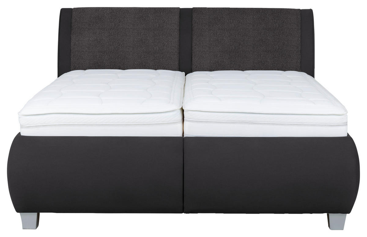 POLSTERBETT 160/200 cm  in Anthrazit  - Weiss/Anthrazit, Design, Holzwerkstoff/Kunststoff (160/200cm) - Beldomo - Sleep