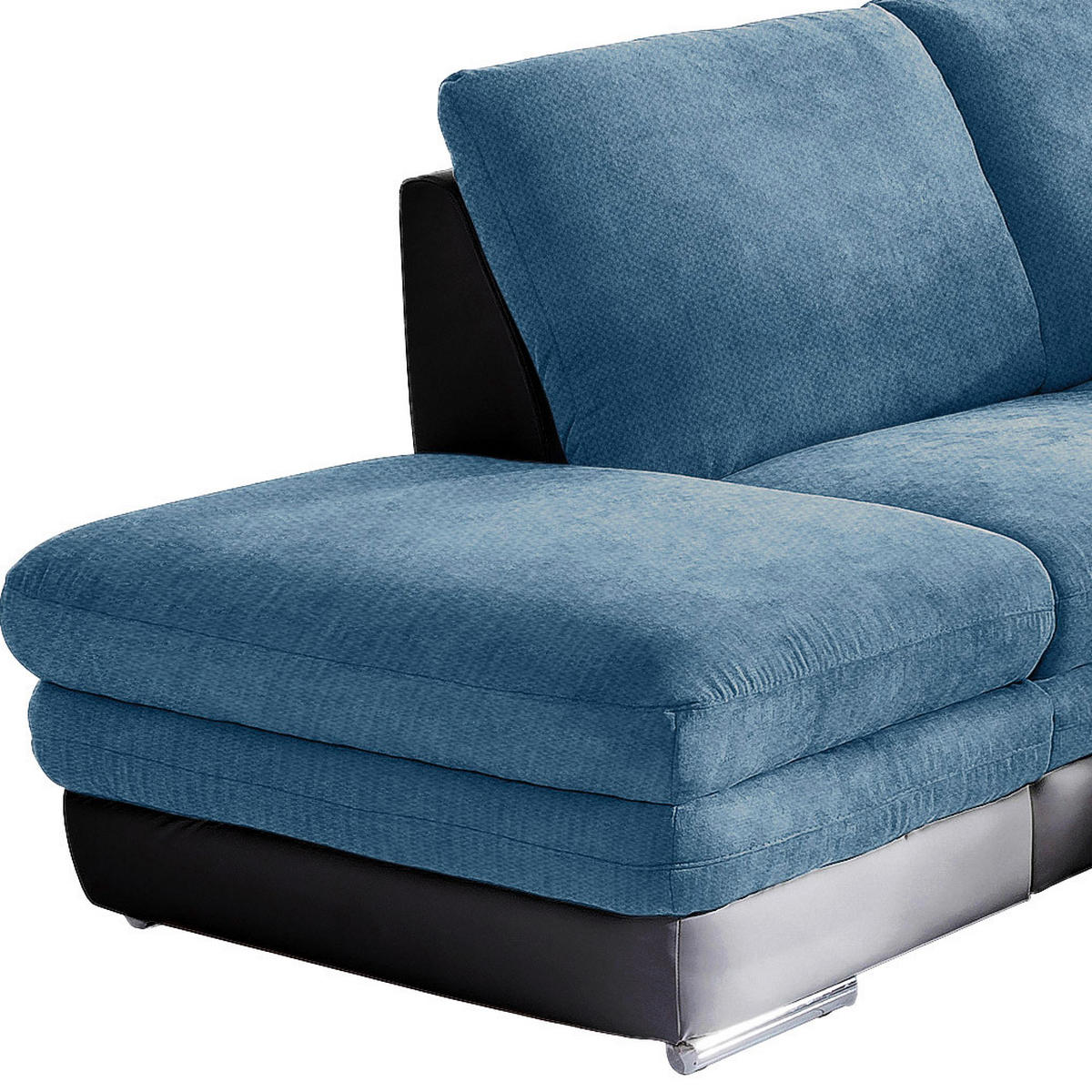 WOHNLANDSCHAFT in Blau, Schwarz  - Chromfarben/Blau, Modern, Textil/Metall (221/264cm) - MID.YOU