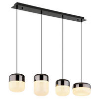 LED-HÄNGELEUCHTE  99/20 cm   - Klar/Graphitfarben, Design, Glas/Metall (99/20cm) - Globo