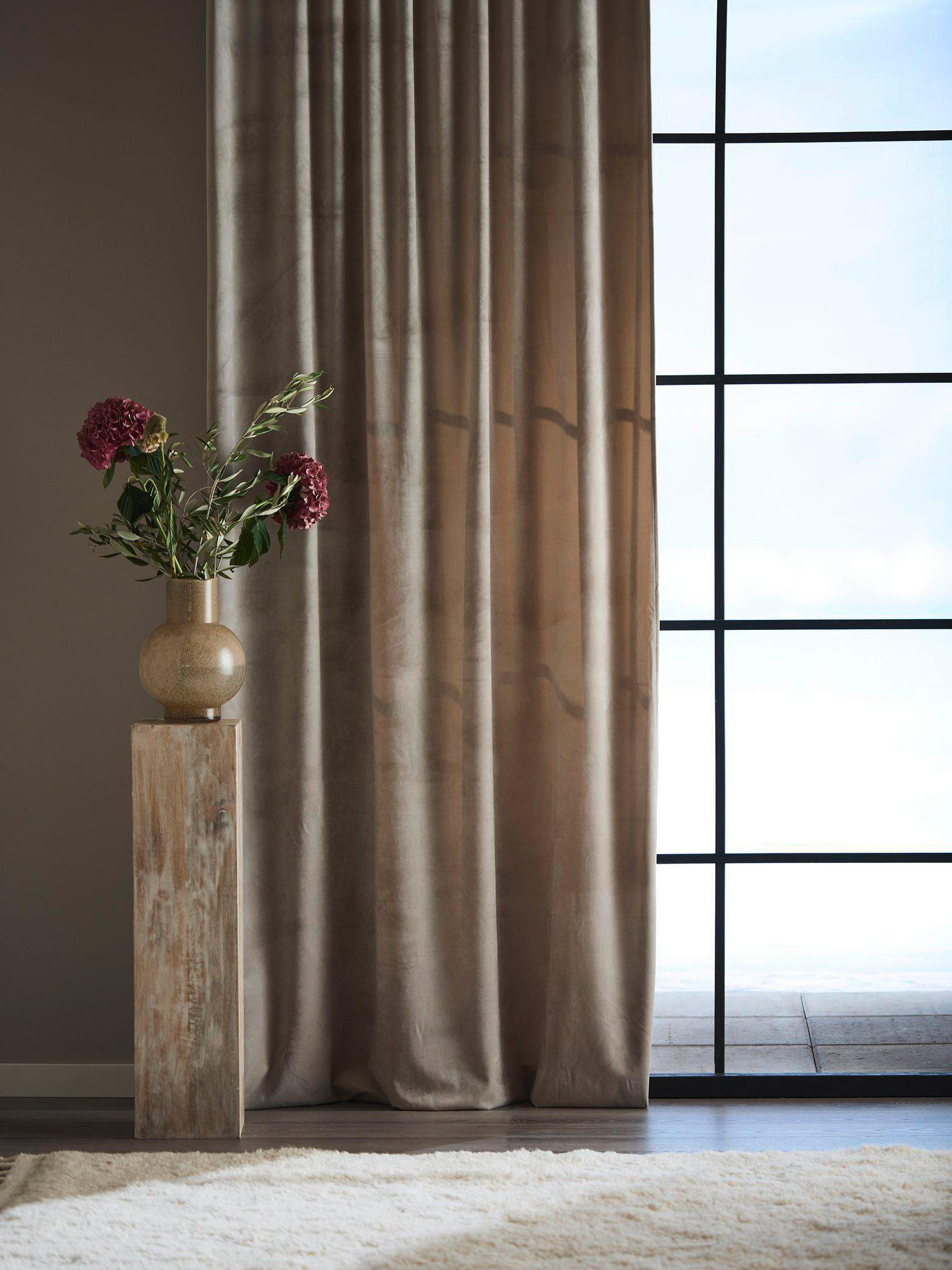 FERTIGVORHANG  black-out (lichtundurchlässig)   135/280 cm 2 Stück  - Taupe, Basics, Textil (135/280cm) - Svanefors