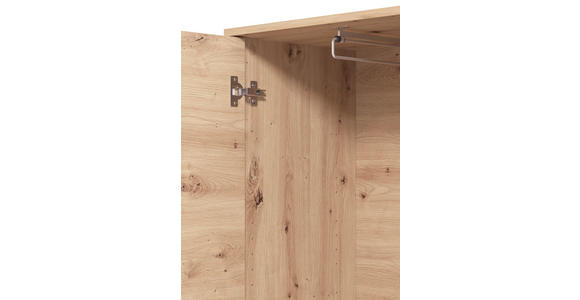 GARDEROBE 6-teilig  in 240/192,5/40 cm  - Schwarz/Eiche Artisan, Basics, Holzwerkstoff/Textil (240/192,5/40cm) - Carryhome