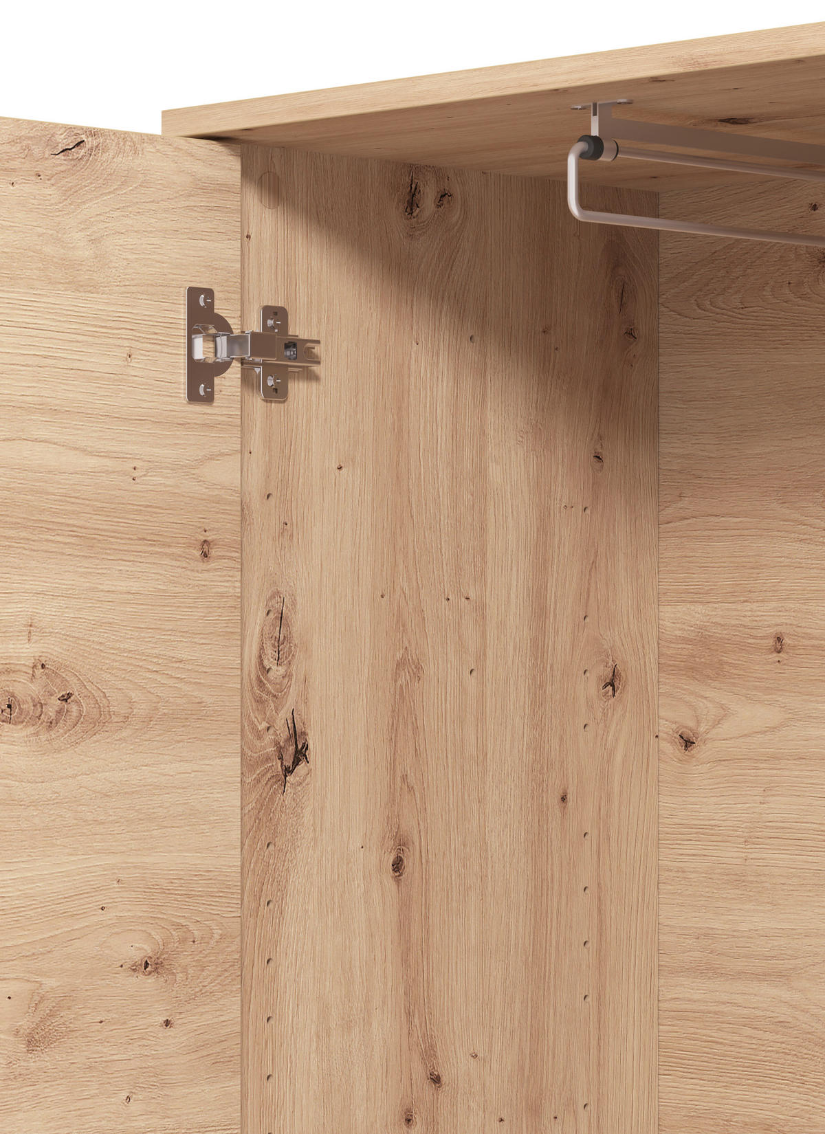 GARDEROBE 6-teilig  in 240/192,5/40 cm  - Schwarz/Eiche Artisan, Basics, Holzwerkstoff/Textil (240/192,5/40cm) - Carryhome