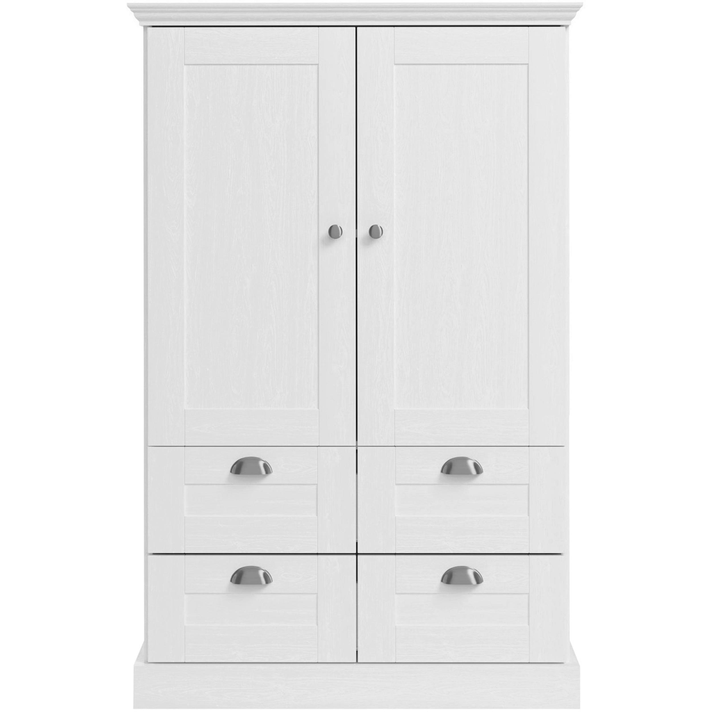 GARDEROBENSCHRANK MURCIA  in 83/130/35 cm  - Silberfarben/Weiß, Design, Holzwerkstoff/Metall (83/130/35cm) - Livetastic