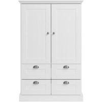 GARDEROBENSCHRANK MURCIA  in 83/130/35 cm  - Silberfarben/Weiß, Design, Holzwerkstoff/Metall (83/130/35cm) - Livetastic