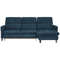 ECKSOFA Blau Chenille  - Blau/Schwarz, KONVENTIONELL, Textil/Metall (254/190cm) - Livetastic
