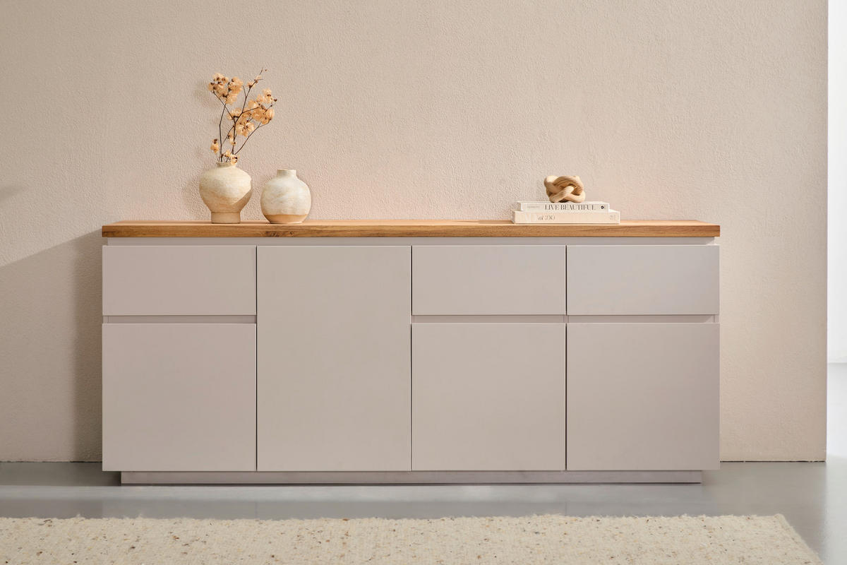 SIDEBOARD 195/82/42 cm  - Kaschmir/Eichefarben, KONVENTIONELL, Holz/Holzwerkstoff (195/82/42cm) - Novel