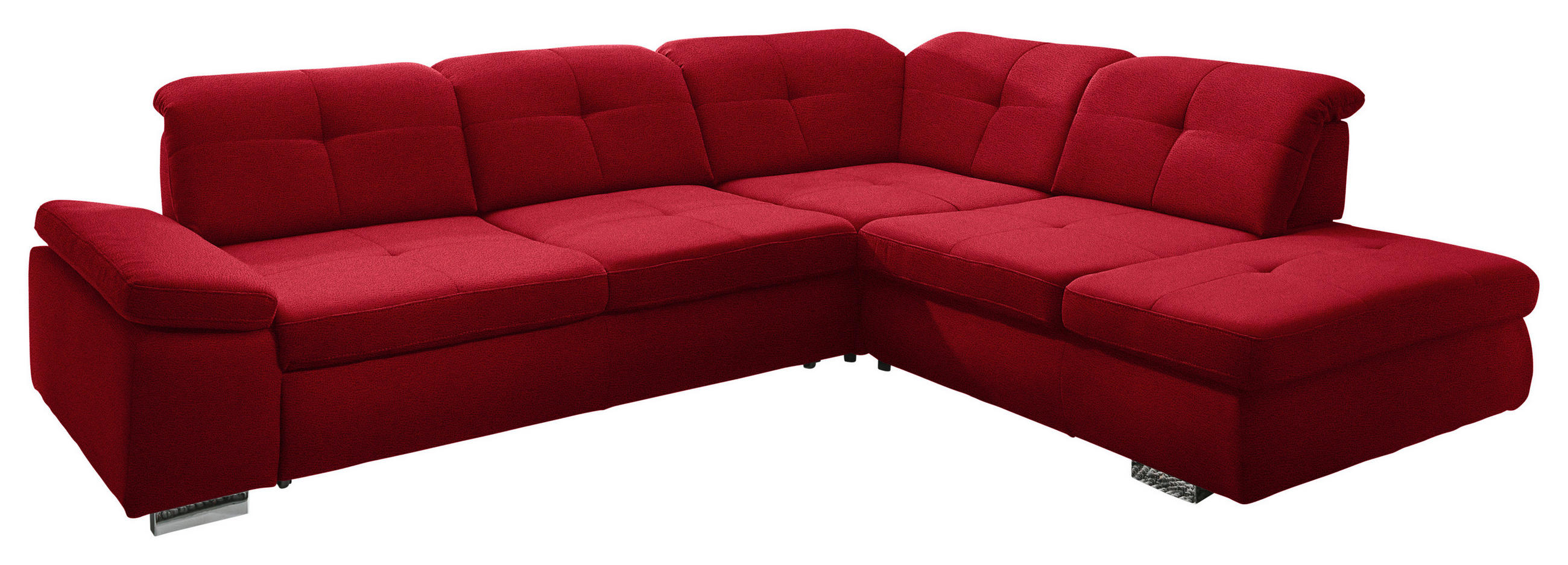 ECKSOFA  in Mikrofaser Rot  312/260 cm  - Chromfarben/Rot, Design, Textil/Metall (312/260cm) - Beldomo Style