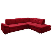 ECKSOFA  in Mikrofaser Rot  312/260 cm  - Chromfarben/Rot, Design, Textil/Metall (312/260cm) - Beldomo Style