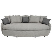 MEGASOFA Chenille Hellgrau  - Anthrazit/Silberfarben, Trend, Kunststoff/Textil (238/80/140cm) - MID.YOU