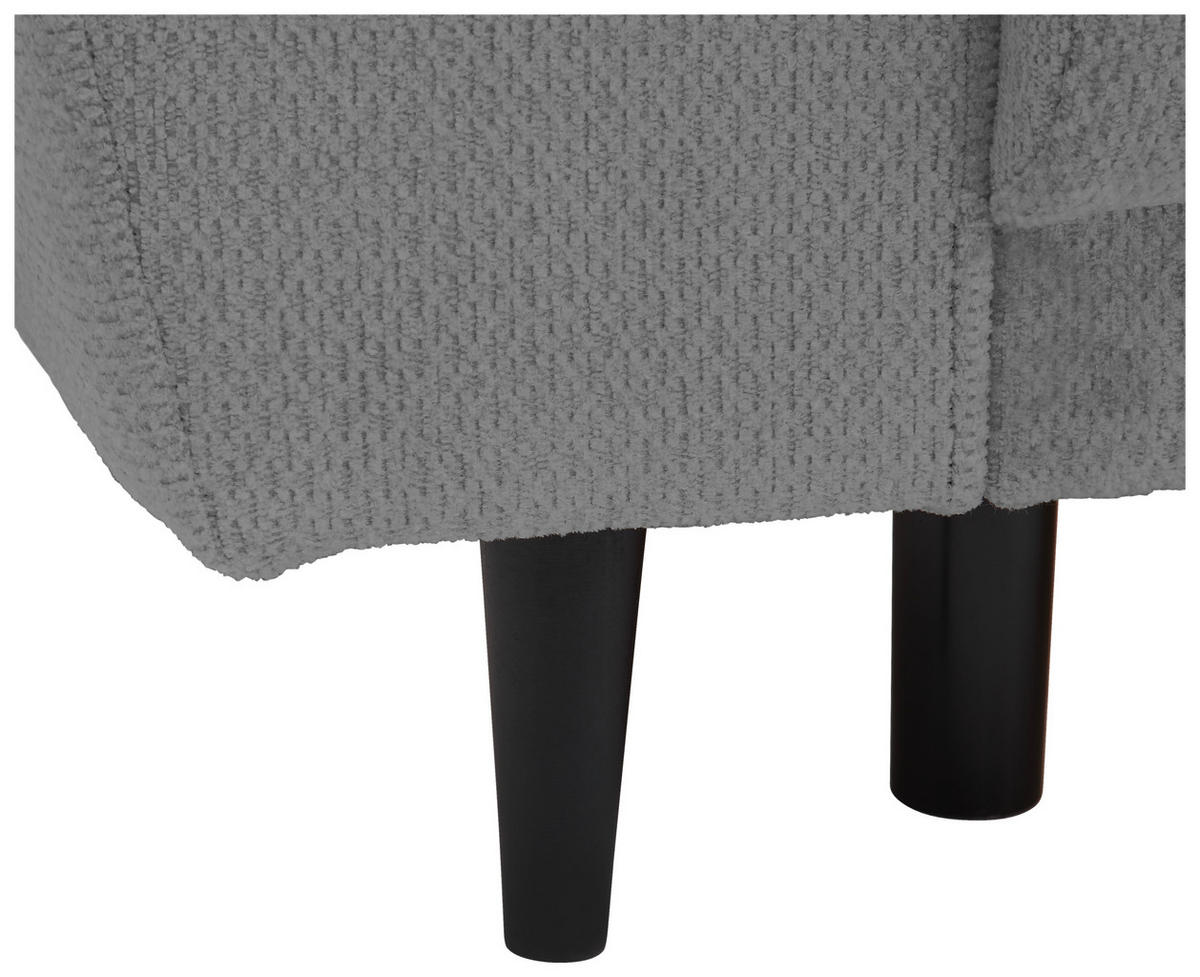 SCHLAFSOFA in Chenille Dunkelgrau  - Dunkelgrau/Schwarz, Konventionell, Holz/Textil (245/85/92cm) - Livetastic
