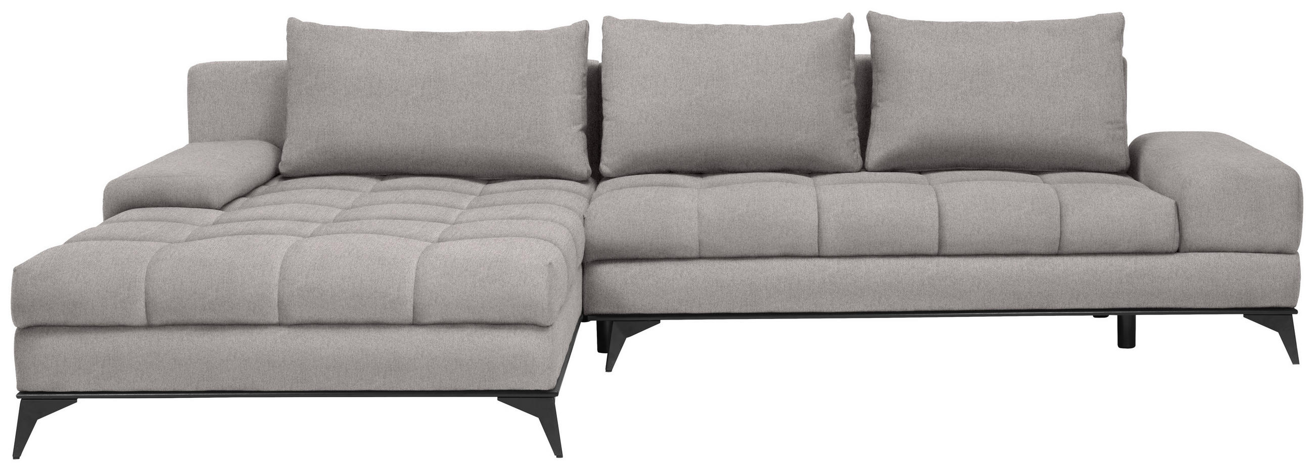 ECKSOFA in Webstoff Grau  - Schwarz/Grau, Design, Textil/Metall (212/315cm) - Carryhome