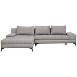 ECKSOFA in Webstoff Greige  - Greige/Schwarz, Design, Textil/Metall (212/315cm) - Carryhome