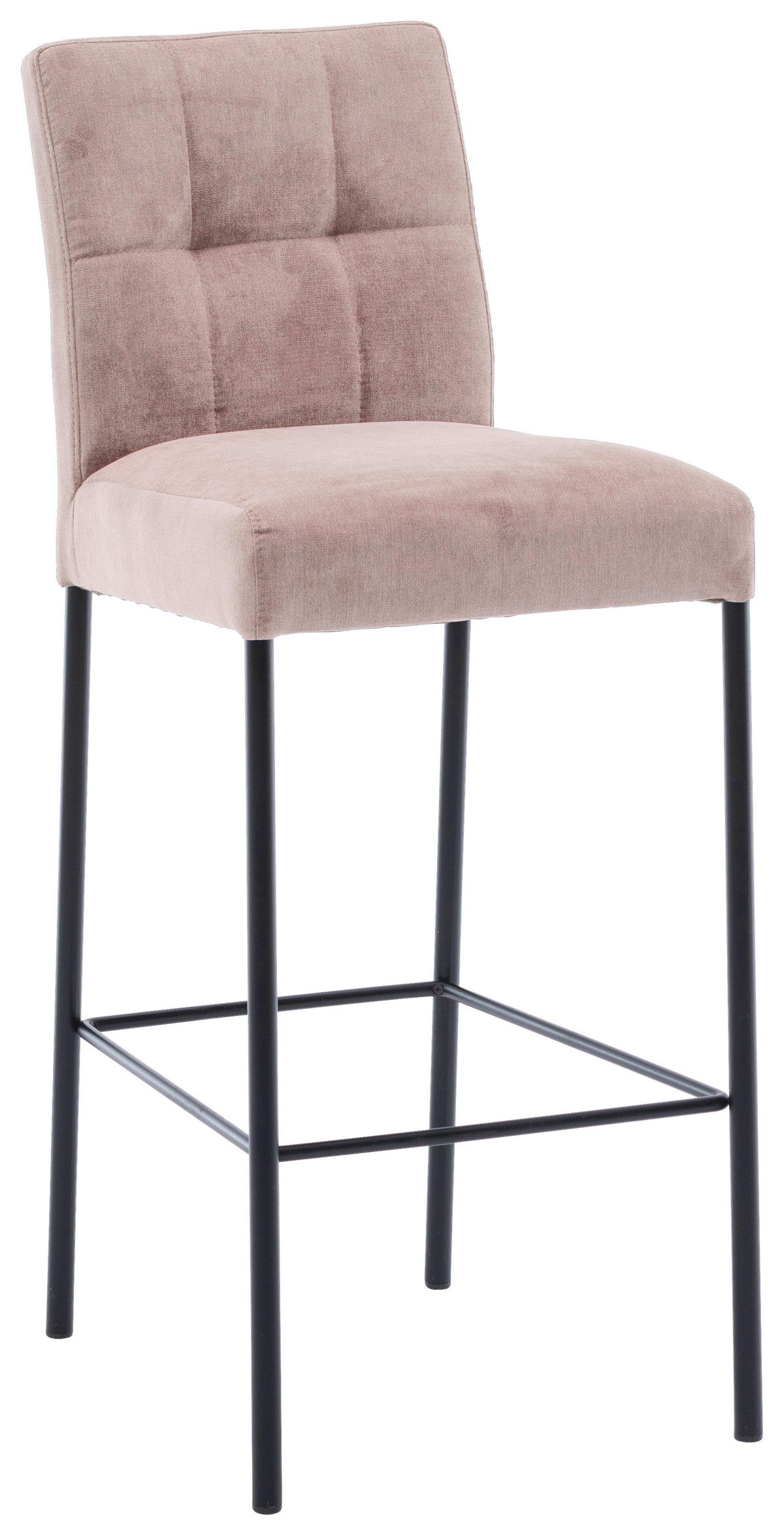 BAROVÁ STOLIČKA, čierna, staroružová - čierna/staroružová, Design, kov/textil (46/91/61cm) - Xora