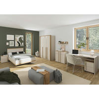 JUGENDZIMMER Champagner, Eiche Artisan  - Champagner/Eiche Artisan, Design, Holzwerkstoff (120/200cm) - Stylife
