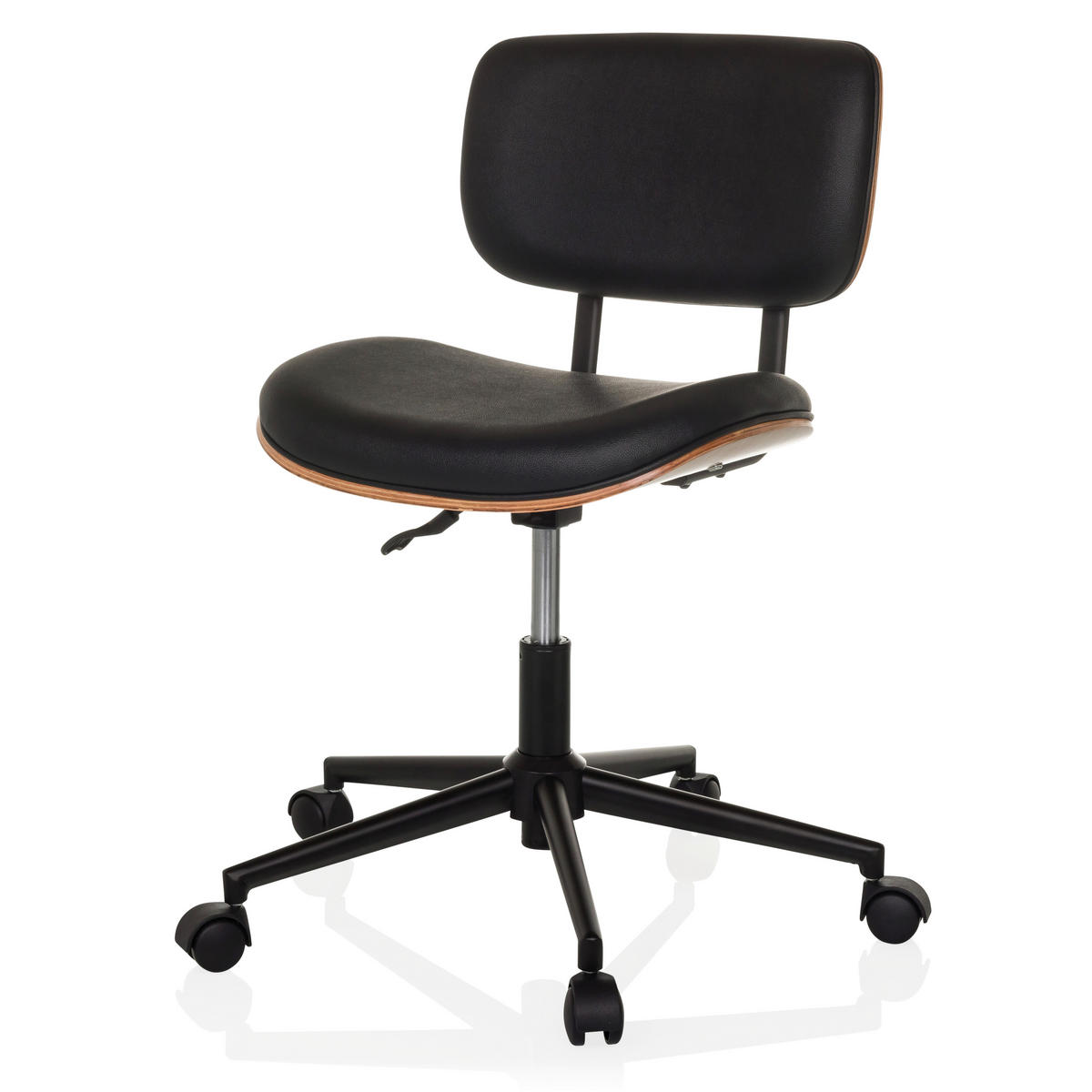 DREHSTUHL Schwarz  - Schwarz, MODERN, Leder/Kunststoff (59/73-83/59cm) - MID.YOU