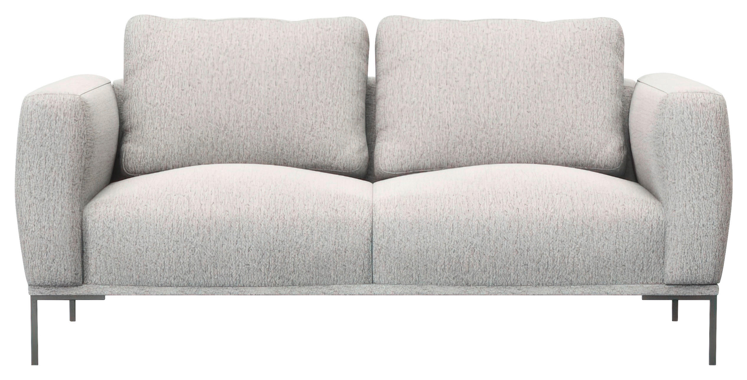 2,5-SITZER Webstoff, Flachgewebe Hellgrau  - Hellgrau/Schwarz, Design, Textil/Metall (180/80,5/87cm) - Livetastic