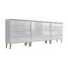SIDEBOARD Mailand Set 8 + HF  in 263,5/86/33 cm  - Weiß Hochglanz/Eiche Artisan, MODERN, Holz/Holzwerkstoff (263,5/86/33cm) - MID.YOU