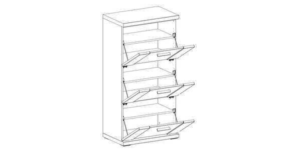 GARDEROBE 195/206,6/41,6 cm  - Eichefarben/Weiß, Design, Holzwerkstoff (195/206,6/41,6cm) - Xora