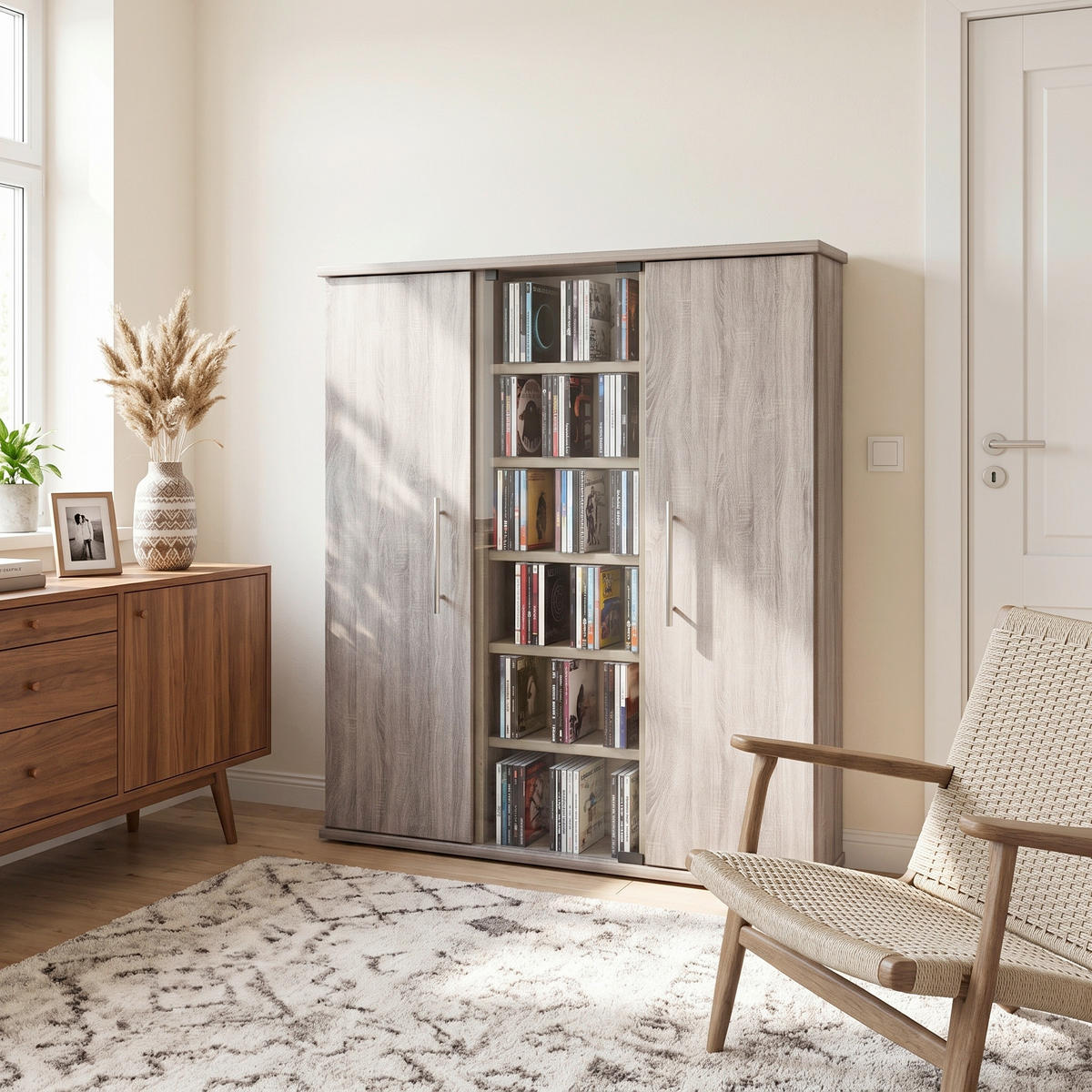 CD REGAL boje hrasta  staklo, drvni materijal   - boje hrasta, Konvencionalno, staklo/drvni materijal (86/91,5/18cm) - MID.YOU