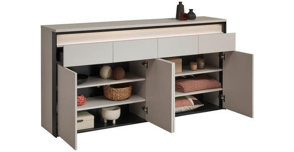 SIDEBOARD  in 174/88/38 cm  - Schwarz/Eiche Artisan, KONVENTIONELL, Holzwerkstoff (174/88/38cm) - Voleo