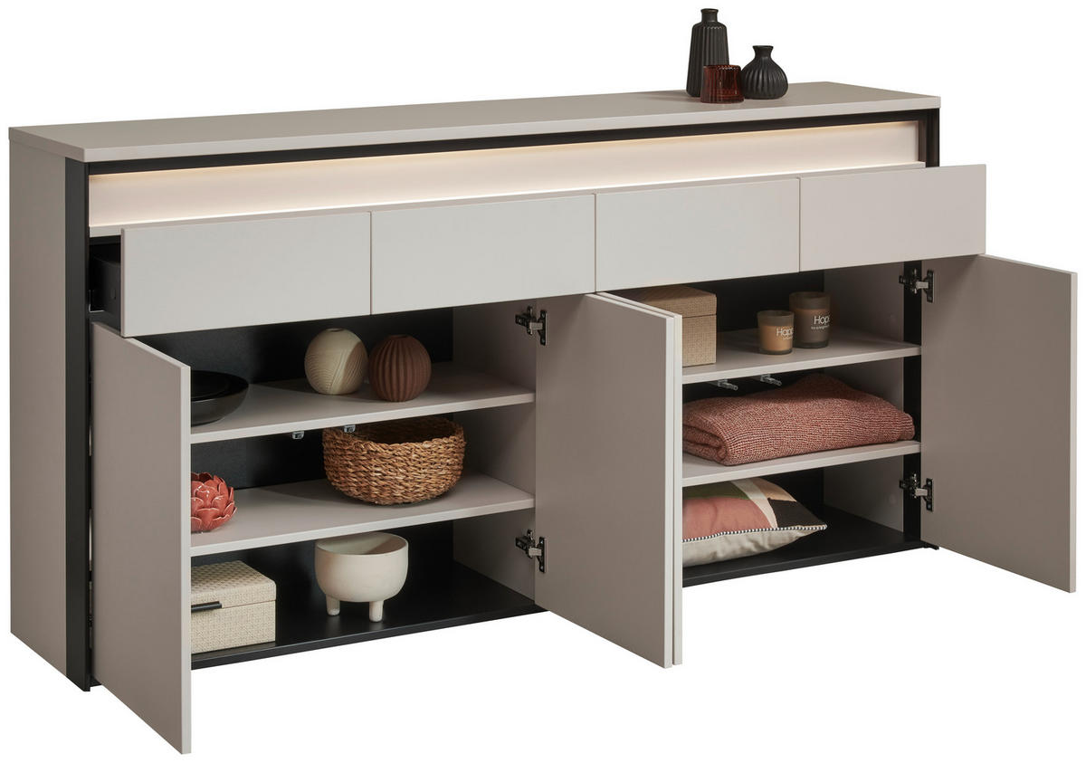 SIDEBOARD  in 174/88/38 cm  - Schwarz/Eiche Artisan, KONVENTIONELL, Holzwerkstoff (174/88/38cm) - Voleo