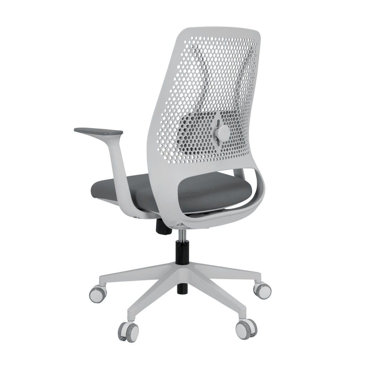 SNURRSTOL  i flatväv grå, vit  - vit/grå, Basics, textil/plast (63/99/56cm) - MID.YOU