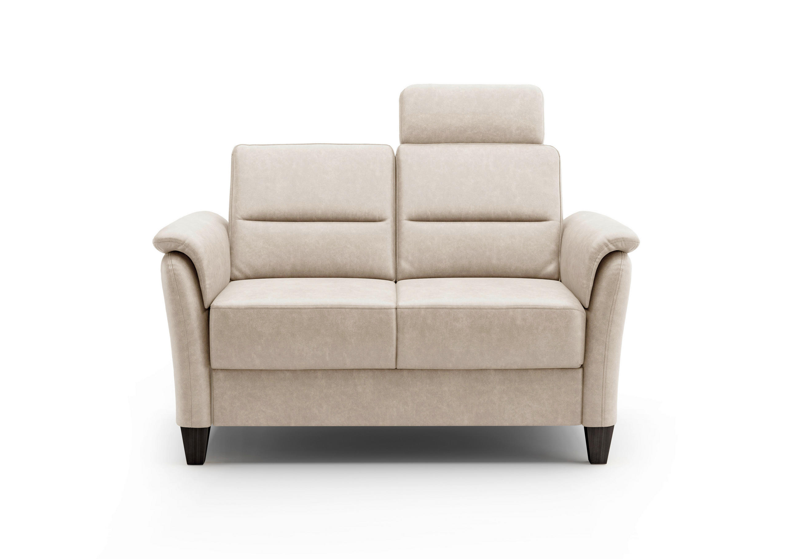 2-SITZER-SOFA in Mikrofaser Beige  - Wengefarben/Beige, Konventionell, Holz/Textil (149/89/89cm) - Sit & More