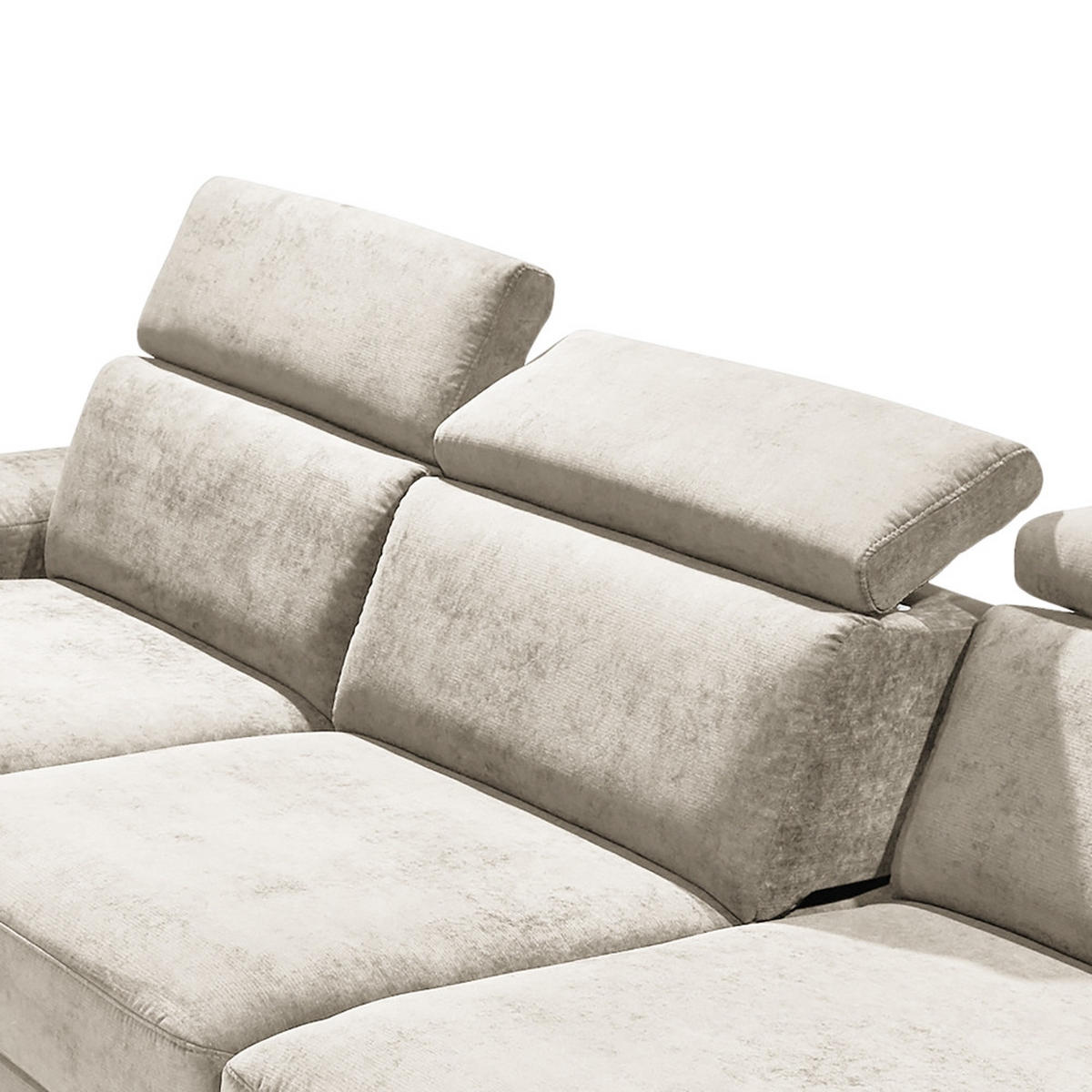 ECKSOFA in Webstoff Greige  - Greige/Silberfarben, Konventionell, Textil/Metall (182/82/260cm) - Trendmanufaktur