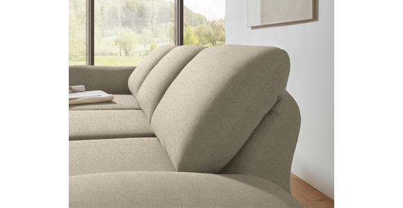 ECKSOFA  in Flachgewebe Beige  175-224/255-365 cm  - Beige/Schwarz, Design, Textil/Metall (175-224/255-365cm) - Dieter Knoll