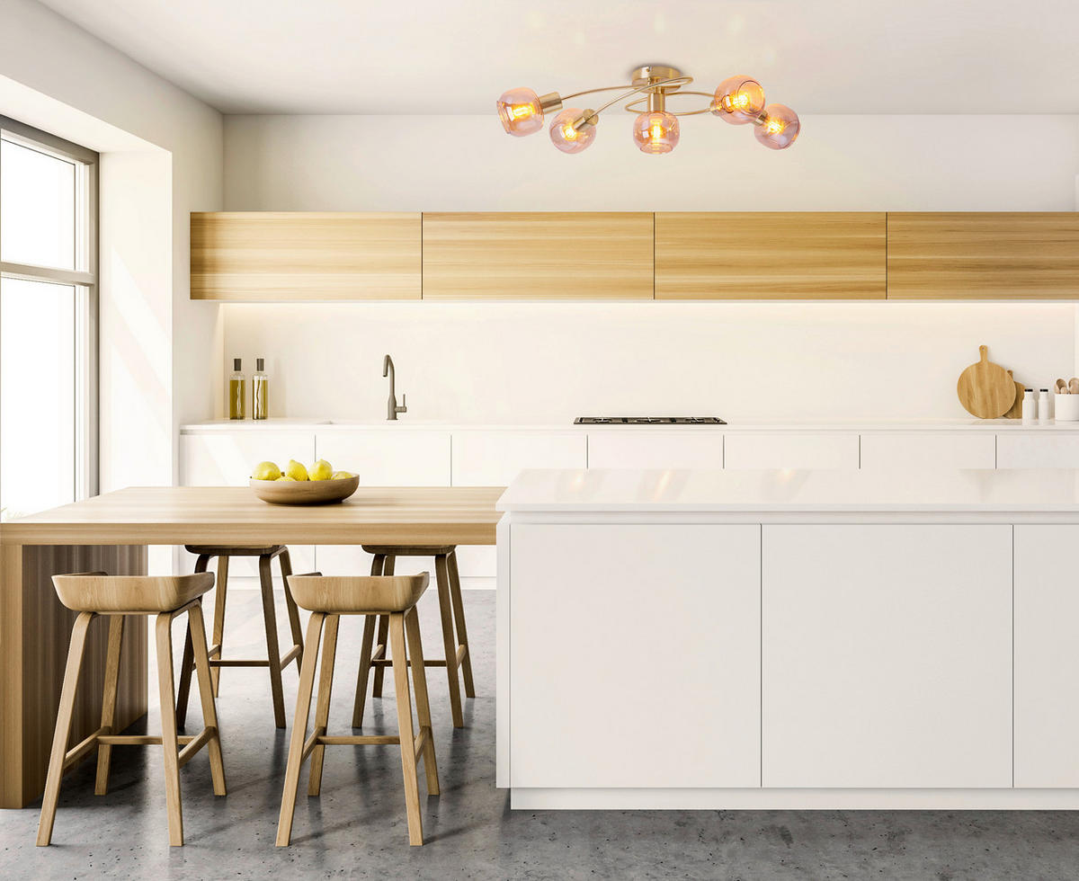 LED-DECKENLEUCHTE Libby 36/21 cm   - Messingfarben, Design, Glas/Metall (36/21cm) - Näve