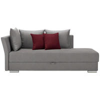 LIEGE Webstoff Hellgrau  - Chromfarben/Bordeaux, Design, Kunststoff/Textil (220/93/100cm) - Livetastic