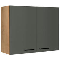 KÜCHENOBERSCHRANK Easytouch 90/72/35 cm Grün, Eichefarben  - Eichefarben/Schwarz, MODERN, Holzwerkstoff/Metall (90/72/35cm) - Nobilia