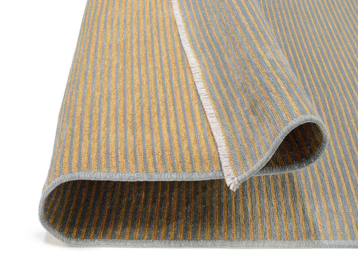 FLACHWEBETEPPICH 65/130 cm Grau, Goldfarben  - Goldfarben/Grau, Design, Textil (65/130cm) - Novel