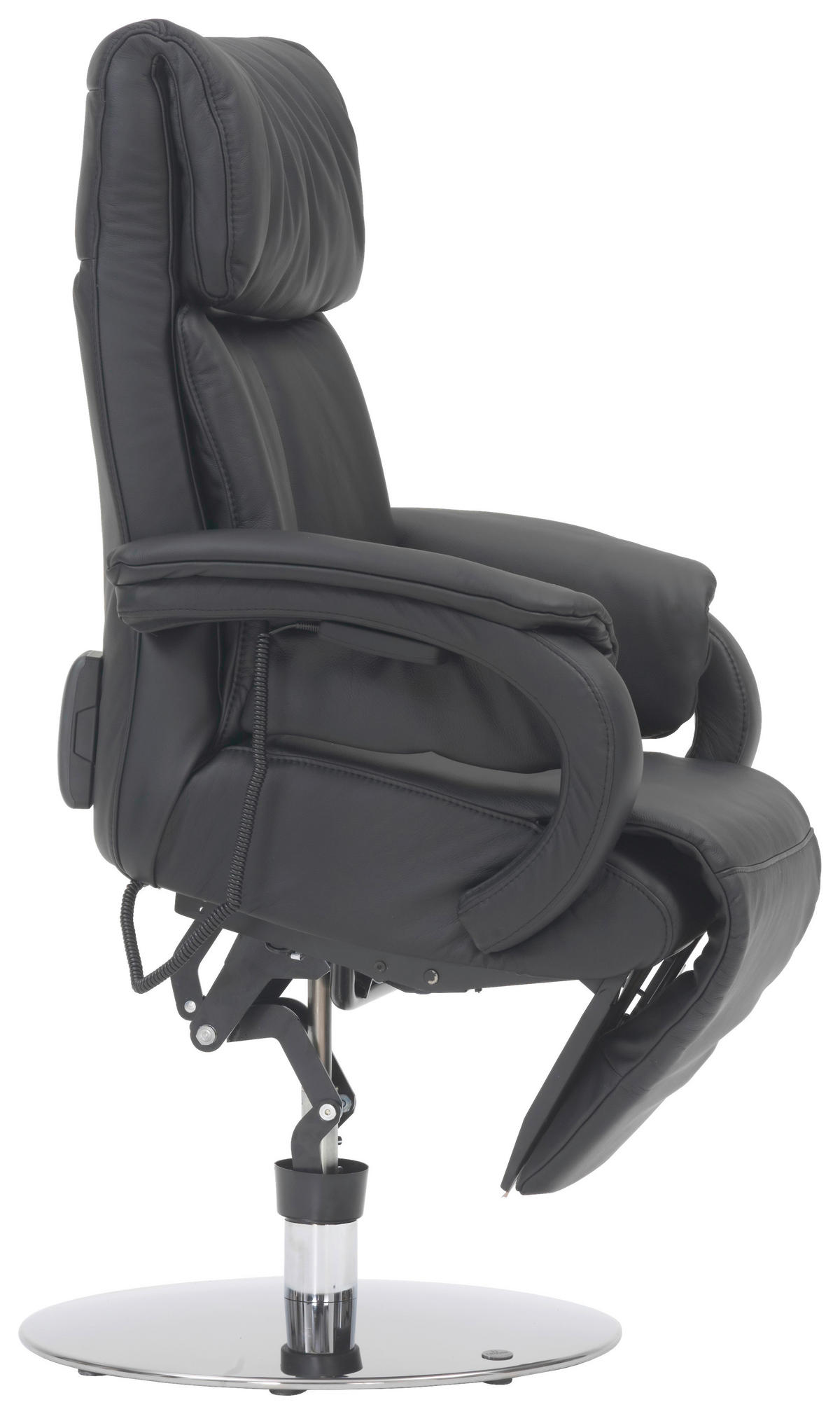 RELAXSESSEL in Leder Schwarz  - Chromfarben/Schwarz, Design, Leder/Metall (72/98/85cm) - Himolla