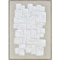 ÖLGEMÄLDE Abstraktes 50/70 cm  - Beige/Weiß, Trend, Holzwerkstoff/Kunststoff (50/70cm) - Monee